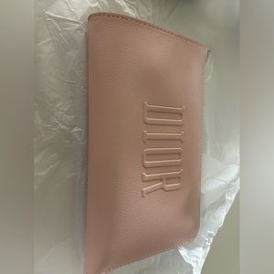 Dior pink leather make up bag
